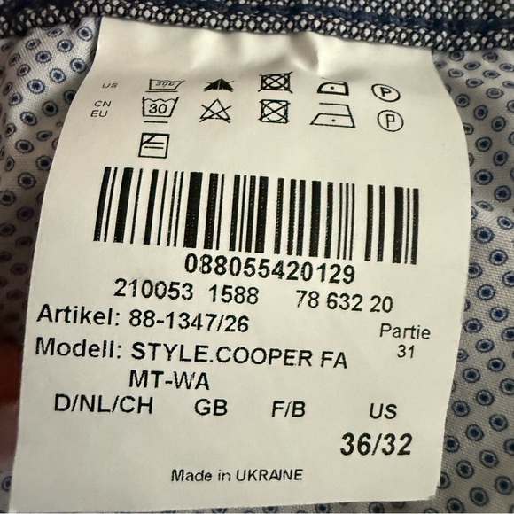 Brax Feel Good | Blue Cooper Fancy Regular Fit Pants | Sz 36 - Picture 8 of 9